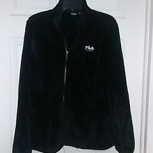 Soft black fleece Fila sport jacket